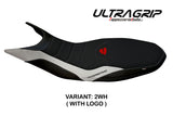 Funda de asiento Tappezzeria Italia TPZ Ultragrip para Ducati Hypermotard 821 939 2013-2018 en blanco