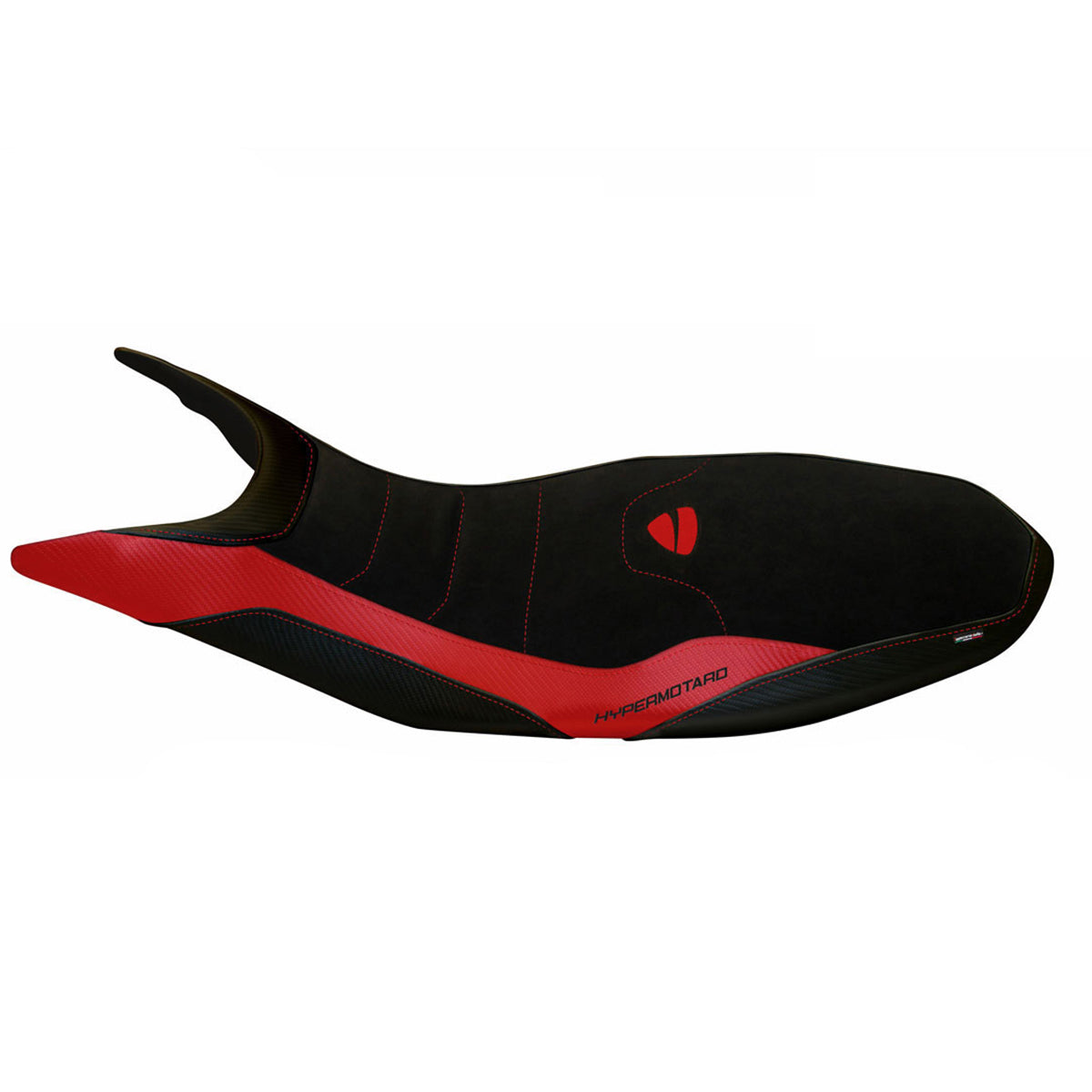 Funda de asiento Tappezzeria Italia TPZ Comfort para Ducati Hypermotard 821 939 2013-2018 en rojo y negro