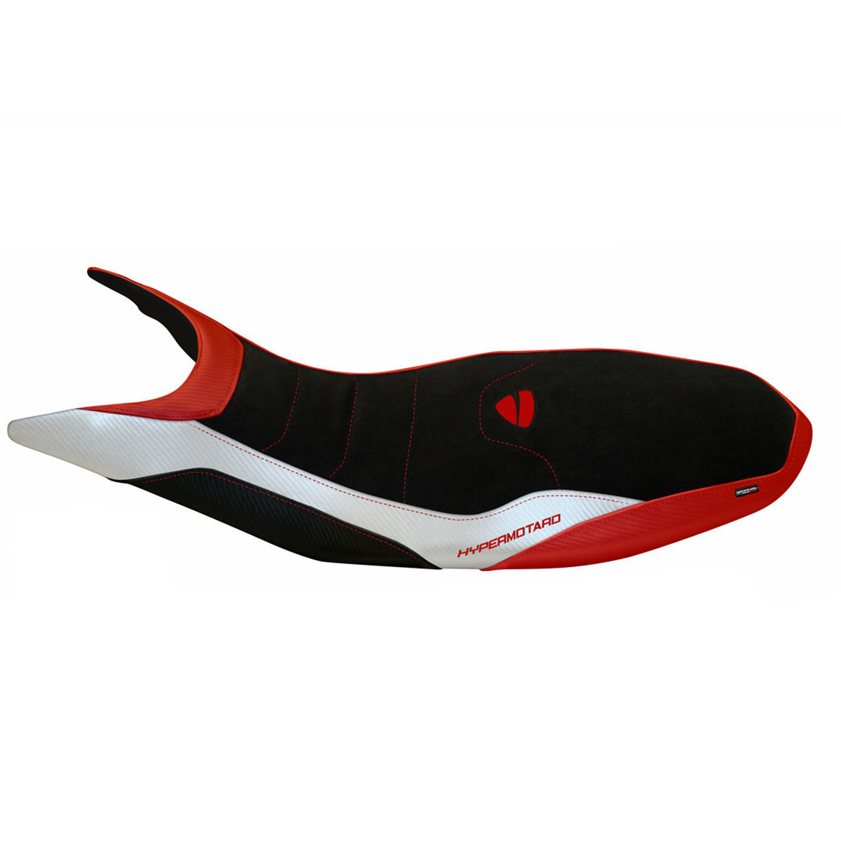 Funda de asiento Tappezzeria Italia TPZ Comfort para Ducati Hypermotard 821 939 2013-2018 en rojo y blanco