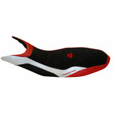 Funda de asiento Tappezzeria Italia TPZ Comfort para Ducati Hypermotard 821 939 2013-2018 en rojo y blanco