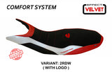 Funda de asiento Tappezzeria Italia TPZ Comfort para Ducati Hypermotard 821 939 2013-2018 en rojo y blanco