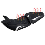 Funda de asiento calefactable Tappezzeria Italia TPZ Comfort para Ducati Multistrada 1200 1260 2015-2020 en color blanco