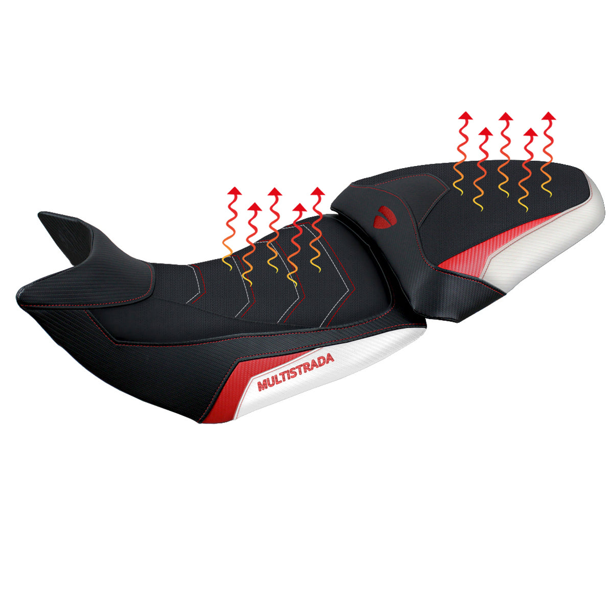 Funda de asiento Tappezzeria Italia TPZ Comfort calefactable para Ducati Multistrada 1200 1260 2015-2020 en SE
