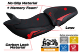 Funda de asiento Tappezzeria Italia TPZ Comfort para Ducati Multistrada 1200 1260 2015-2020 en rojo y negro