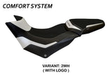 Funda de asiento Tappezzeria Italia TPZ Comfort para Ducati Multistrada 950 2017-2021 en blanco y negro