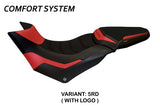 Funda de asiento Tappezzeria Italia TPZ Comfort para Ducati Multistrada 950 2017-2021 en rojo y negro