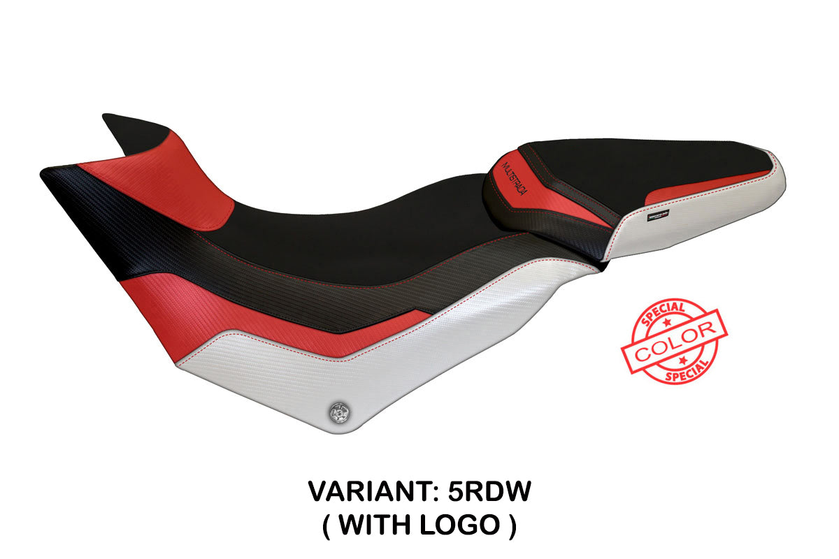 Funda de asiento para Ducati Multistrada 950 2017-2021 Tappezzeria Italia TPZ en rojo y blanco