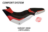 Funda de asiento Tappezzeria Italia TPZ Comfort para Ducati Multistrada 950 2017-2021 en rojo y blanco
