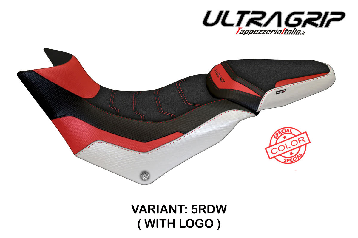 Funda de asiento Tappezzeria Italia TPZ Ultragrip para Ducati Multistrada 950 2017-2021 en rojo y blanco
