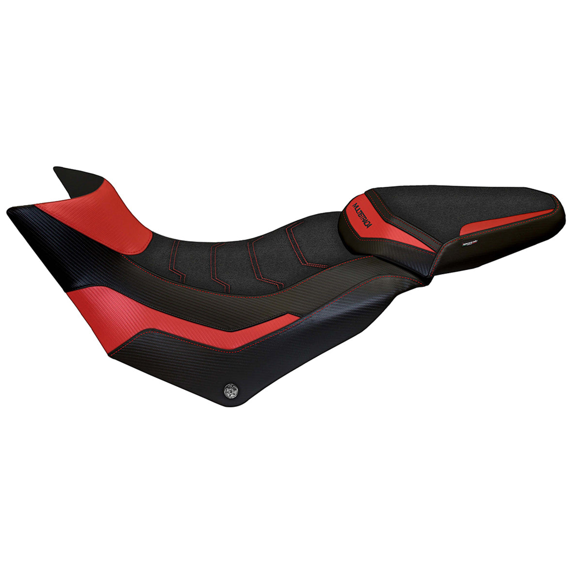 Funda de asiento Tappezzeria Italia TPZ Ultragrip para Ducati Multistrada 950 2017-2020 2021 en rojo y negro