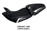 Funda de asiento Tappezzeria Italia TPZ para Ducati Multistrada V2 2021-2024 en blanco y negro