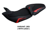 Funda de asiento Tappezzeria Italia TPZ para Ducati Multistrada V2 2021-2024 en rojo y negro