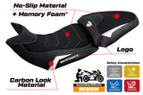 Funda de asiento Tappezzeria Italia TPZ Comfort para Ducati Multistrada V2 2021-2024 en blanco y negro