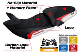 Funda de asiento Tappezzeria Italia TPZ Comfort para Ducati Multistrada V2 2021-2024 en blanco y rojo
