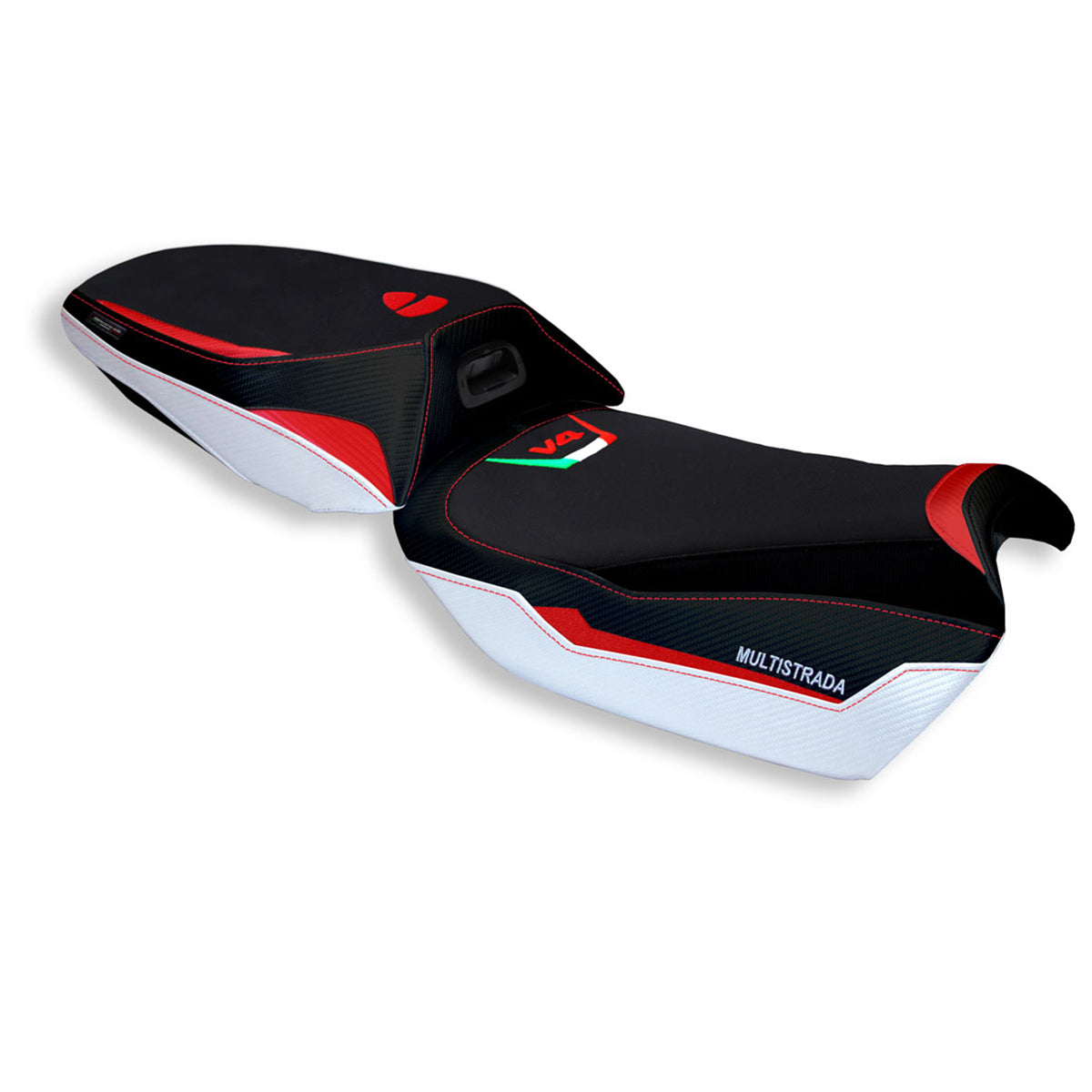 Ducati Multistrada V4 2021-2025 Seat Cover Tappezzeria Italia TPZ in White and Red