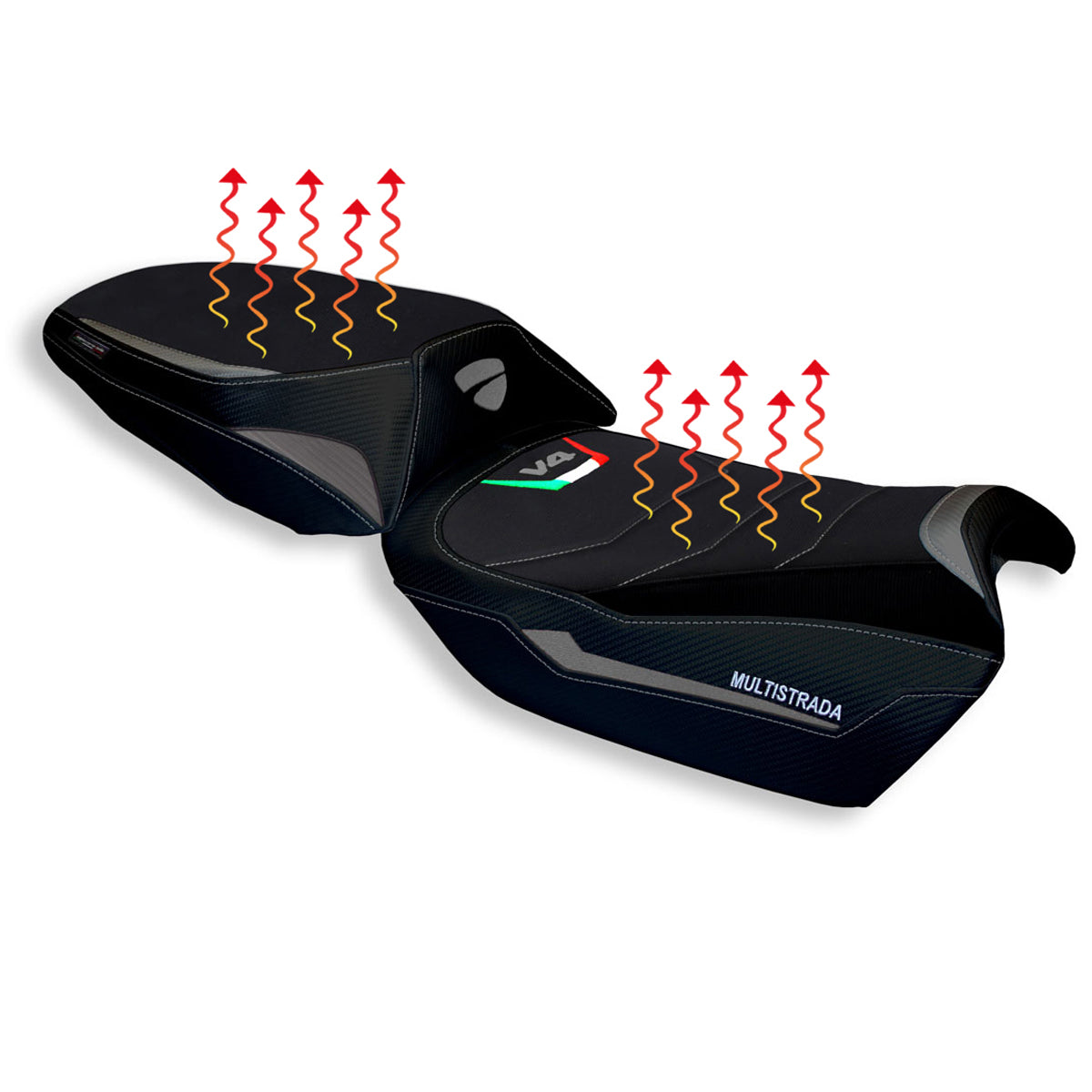 Ducati Multistrada V4 V4S 2021-2025 Comfort Heated Seat Cover Tappezzeria Italia TPZ in Grey