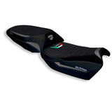 Funda de asiento Tappezzeria Italia TPZ Comfort para Ducati Multistrada V4 V4S 2021-2025 en gris y negro
