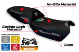Funda de asiento Tappezzeria Italia TPZ Ultragrip para Ducati Multistrada V4 V4S 2021-2025 en gris y negro