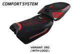 Funda de asiento calefactable Tappezzeria Italia TPZ Comfort para Ducati Multistrada V4 Pikes Peak 2022-2025 en rojo
