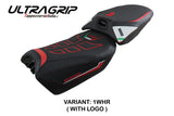 Funda de asiento para Ducati Multistrada V4 Pikes Peak 2022-2025 Tappezzeria Italia TPZ Ultragrip en blanco