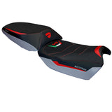 Funda de asiento para Ducati Multistrada V4 Rally 2023-2025 Tappezzeria Italia TPZ Ultragrip en rojo y plata