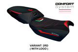 Funda de asiento Tappezzeria Italia TPZ Comfort para Ducati Multistrada V4 Rally Heat 2023-2025 en rojo y negro