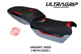 Funda de asiento Tappezzeria Italia TPZ Ultragrip para Ducati Multistrada V4 Rally 2023-2025 en color plata