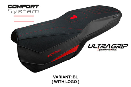 Ducati Multistrada V4 2021-2024 Rally Seat Cover Tappezzeria Comfort Black