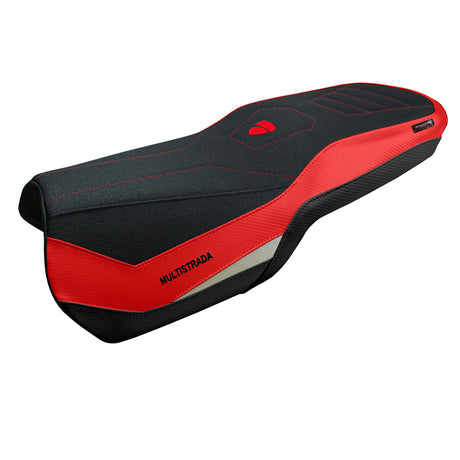 Ducati Multistrada V4 2021-2024 Rally Seat Cover Tappezzeria Comfort Red Silver