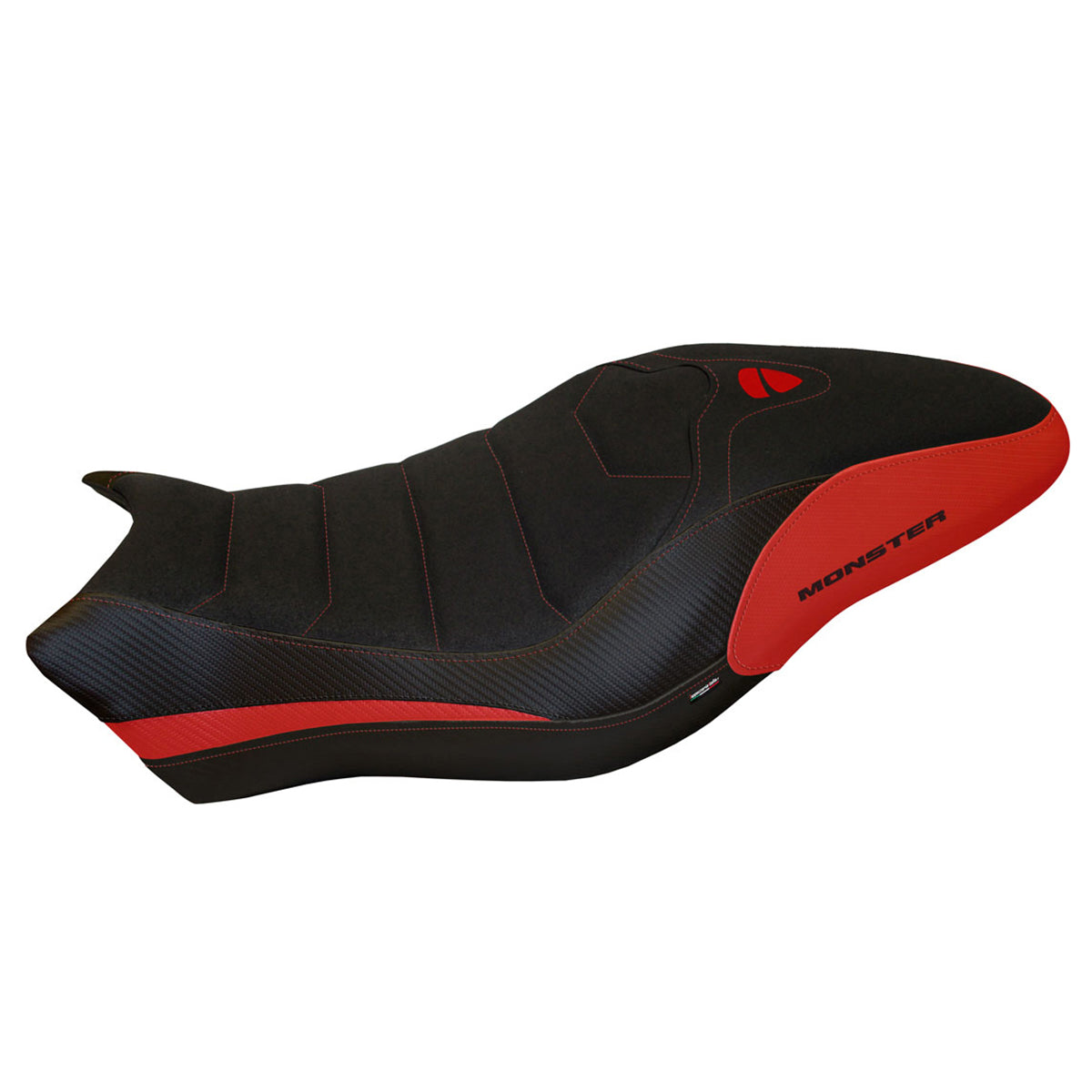 Funda de asiento Tappezzeria Italia TPZ Ultragrip para Ducati Monster 797 2017-2020 en rojo
