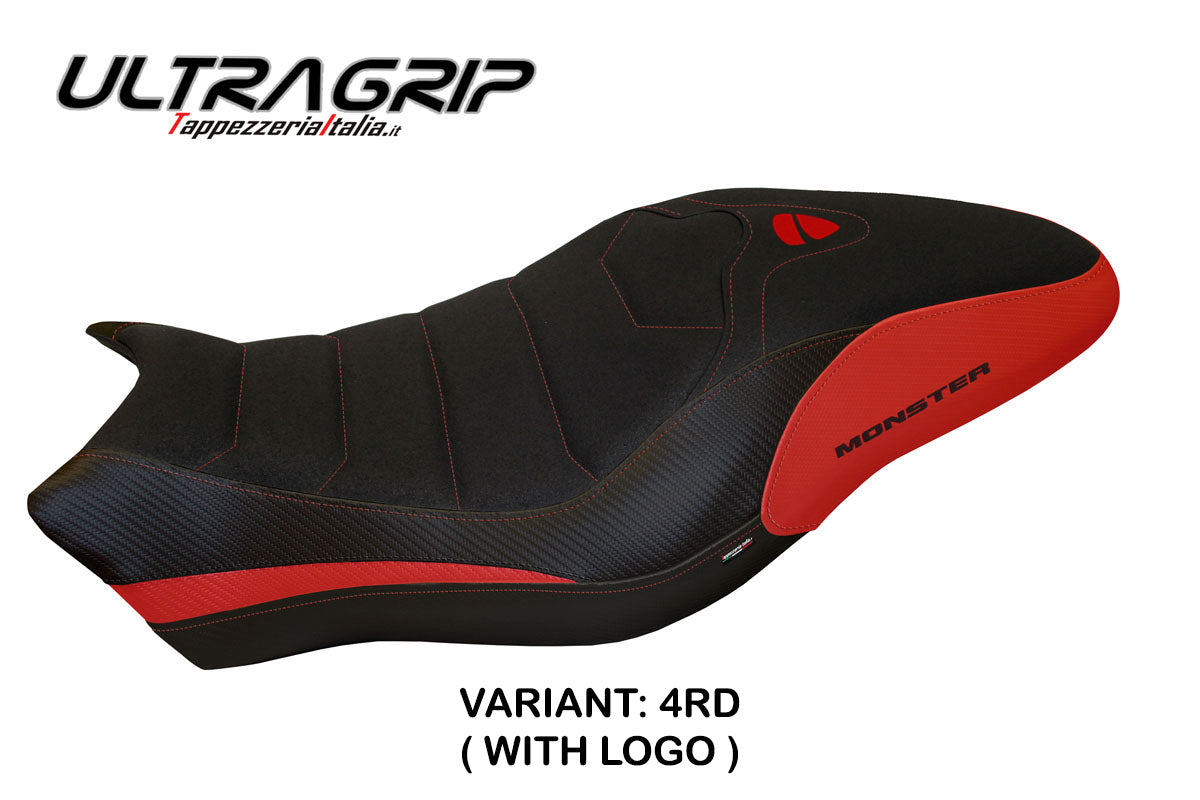 Funda de asiento Tappezzeria Italia TPZ Ultragrip para Ducati Monster 797 2017-2020 en rojo