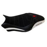 Funda de asiento Tappezzeria Italia TPZ Comfort para Ducati Monster 821 1200 2017-2020 en blanco y negro