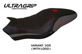 Funda de asiento Tappezzeria Italia TPZ Ultragrip para Ducati Monster 821 1200 2017-2020 en gris y negro