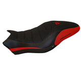 Funda de asiento Tappezzeria Italia TPZ Ultragrip para Ducati Monster 821 1200 2017-2020 en rojo y negro