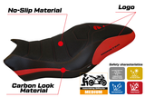 Funda de asiento Tappezzeria Italia TPZ Ultragrip para Ducati Monster 821 1200 2017-2020 en rojo y negro
