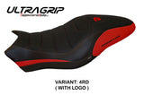 Funda de asiento Tappezzeria Italia TPZ Ultragrip para Ducati Monster 821 1200 2017-2020 en rojo y negro