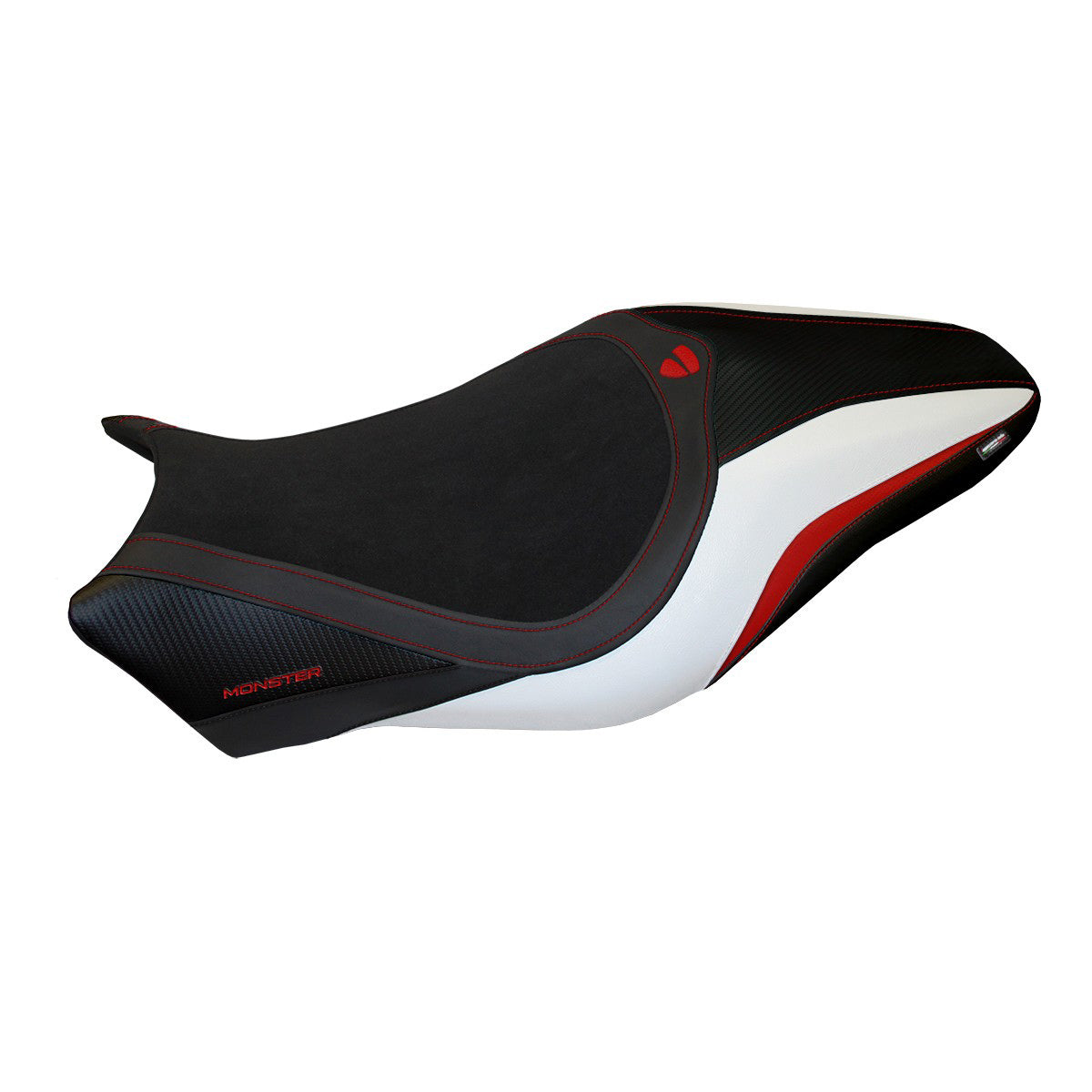 Ducati Monster 821 1200 2014-2016 Seat Cover TPZ Italia Velvet White Black