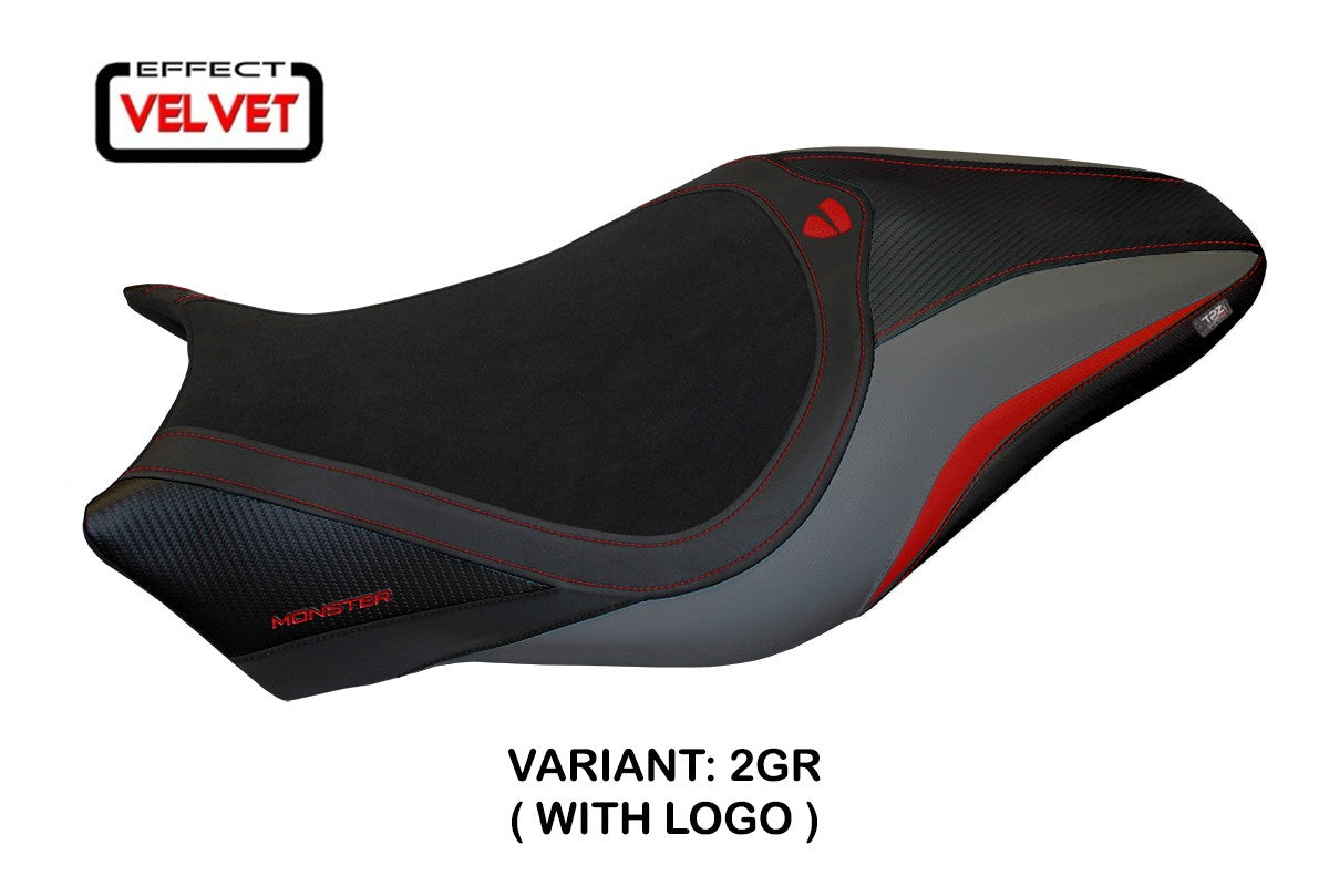 Ducati Monster 821 1200 2017-2020 Seat Cover TPZ Italia Velvet Grey Black