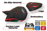 Funda de asiento Tappezzeria Italia TPZ Ultragrip para Ducati Panigale 1199 2011-2015 en rojo y negro