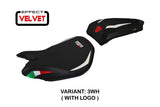 Funda de asiento Tappezzeria Italia TPZ para Ducati Panigale 1299 2015-2018 en blanco y negro