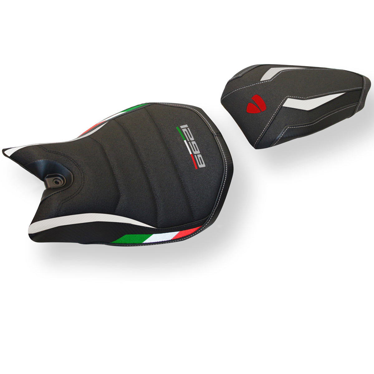 Ducati Panigale 1299 2015-2018 Seat Cover Tappezzeria Italia TPZ Ultragrip in White and Black