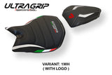 Ducati Panigale 1299 2015-2018 Seat Cover Tappezzeria Italia TPZ Ultragrip in White and Black
