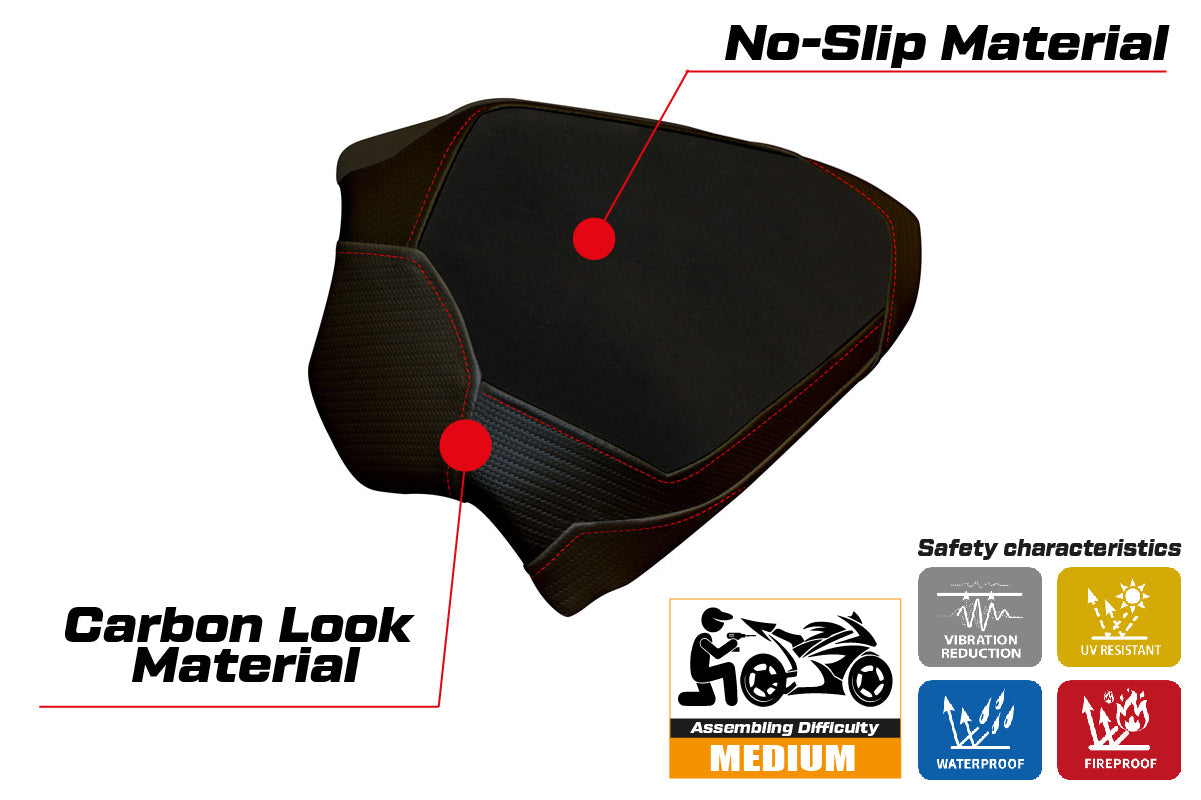 Ducati Panigale V4 2018-2024 Funda para asiento de pasajero Tappezzeria Italia TPZ en negro