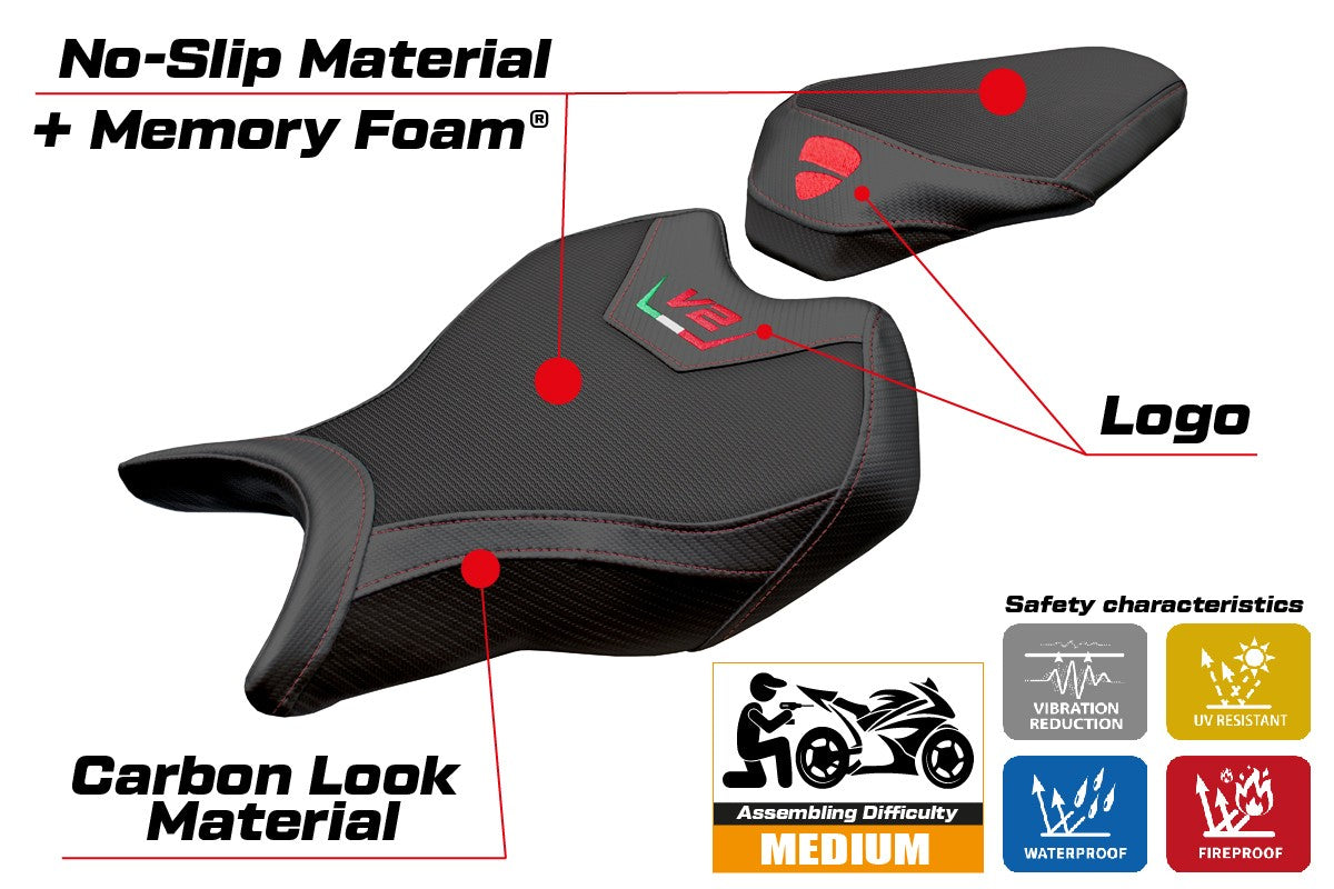 Ducati Panigale V2 2025 Seat Cover Tappezzeria Italia TPZ Comfort Black