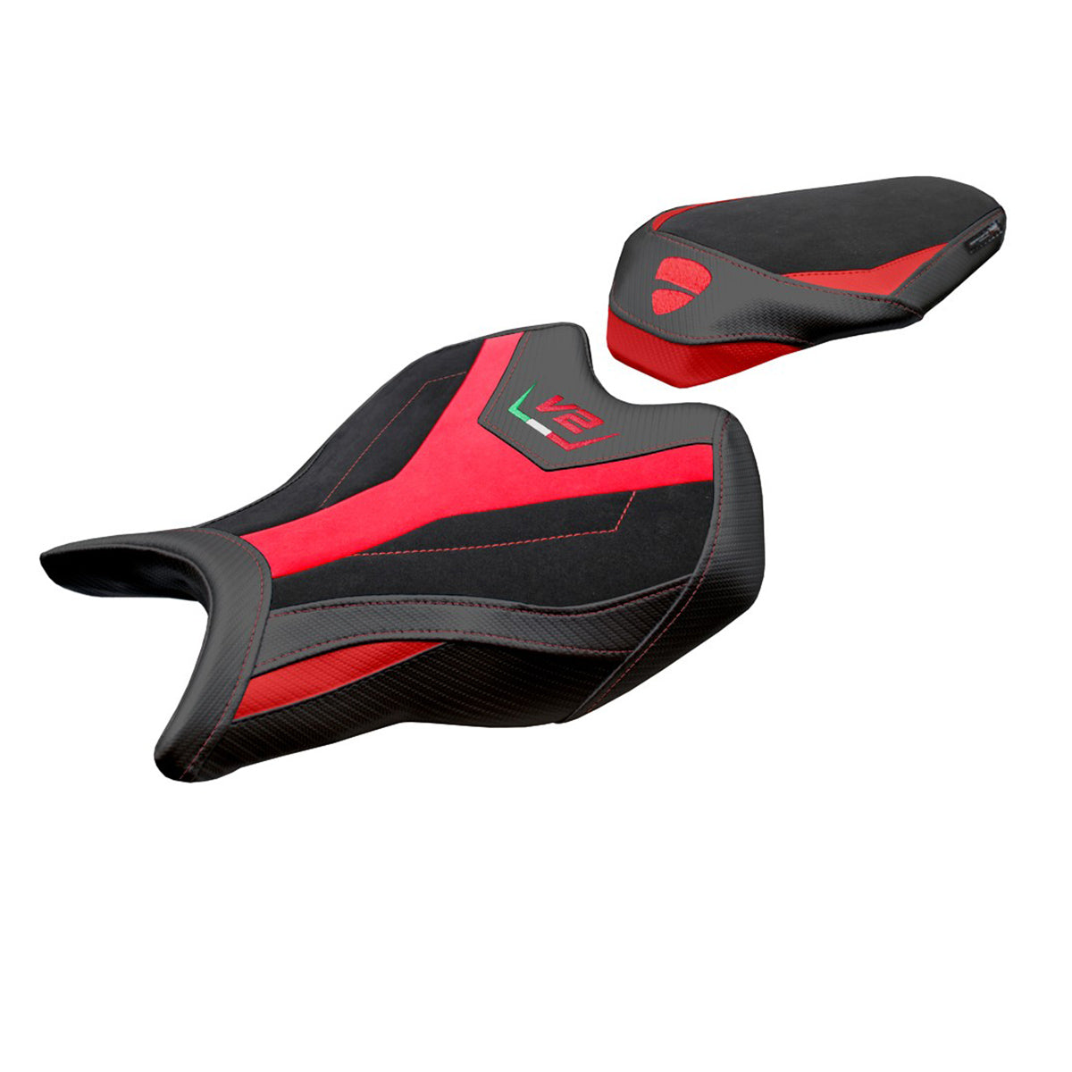 Ducati Panigale V2 2025 Seat Cover Tappezzeria Italia TPZ Velvet Red Black