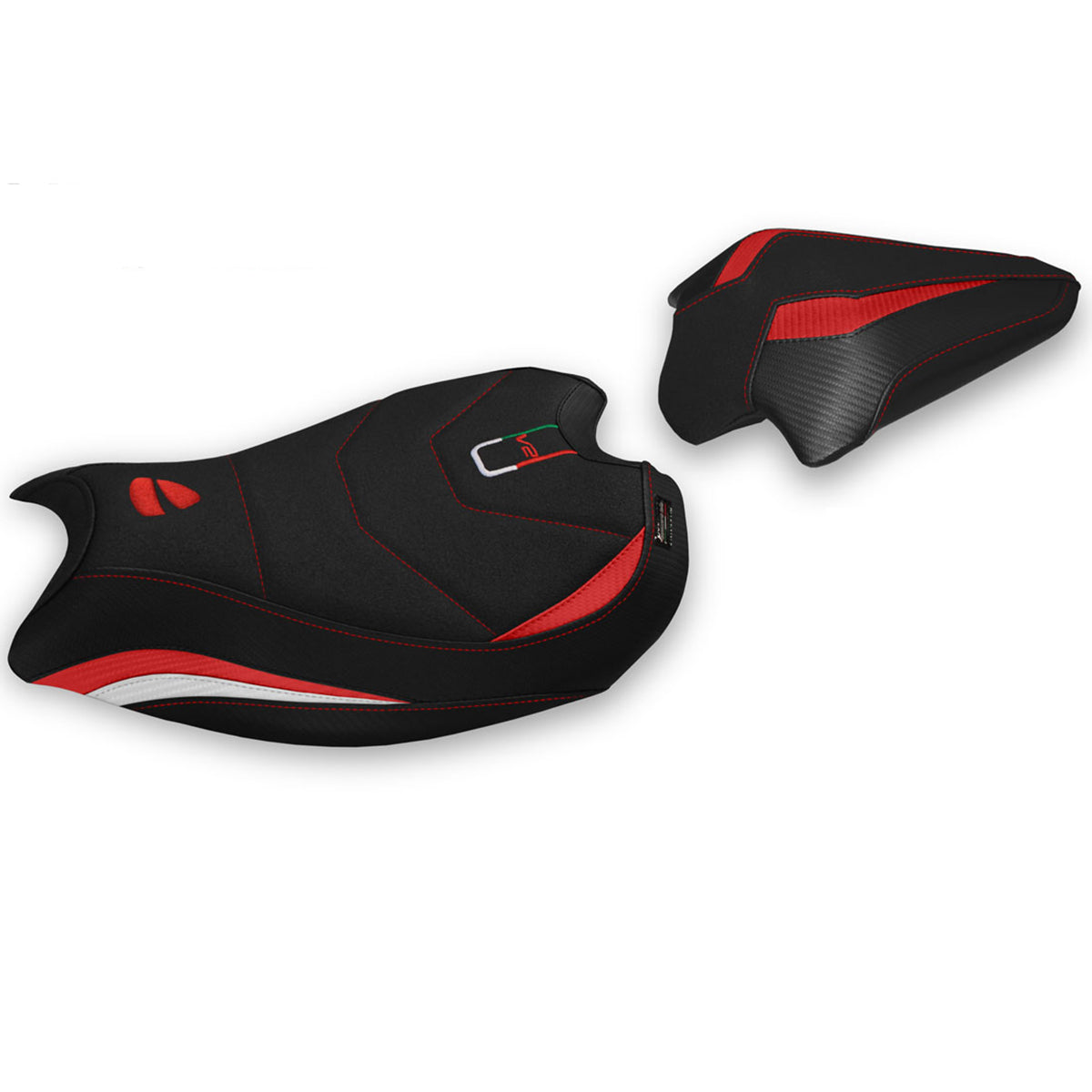 Ducati Panigale V2 2020-2024 Seat Cover Tappezzeria Italia TPZ Ultragrip in Red and White