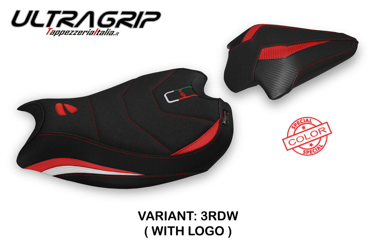 Ducati Panigale V2 2020-2024 Seat Cover Tappezzeria Italia TPZ Ultragrip in Red and White