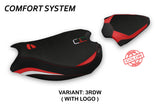 Funda de asiento para Ducati Panigale V2 2020-2024 Tappezzeria Italia TPZ Comfort en rojo y blanco