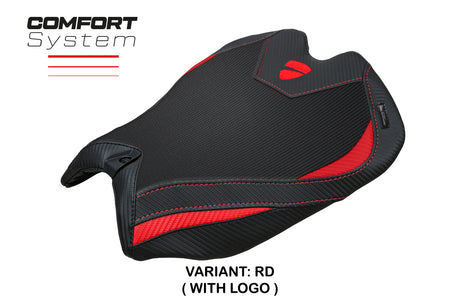 Ducati Panigale V4 2025 Seat Cover Tappezzeria Comfort Black Red Ducati Logo