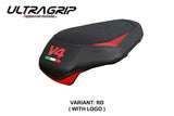 Ducati Panigale V4 2025 Passenger Seat Cover Tappezzeria Ultragrip Red V4 Logo